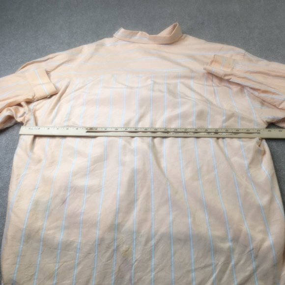 Johnnie Walker Shirt Mens 2XL Blue Peach Silk Tencel Button Career Casual XXL - Picture 7 of 11